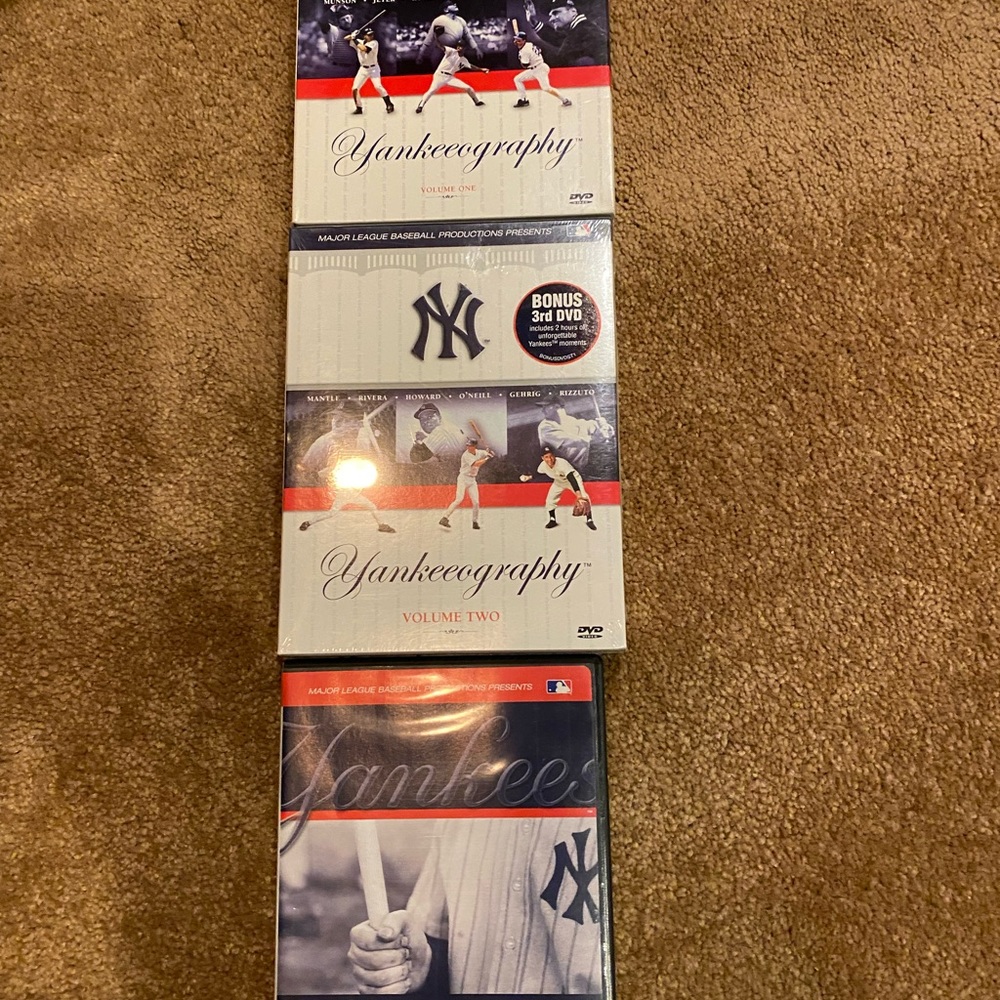 N.Y. Yankees DVD’s collection, 100 years of Yankees, yankeeography volume 1 & 2.